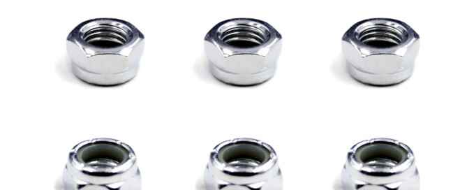 Skateboard Kingpin Nuts BESPEED Steel Hex Nylon Lock Nuts Eco-friendly White Zinc Plating