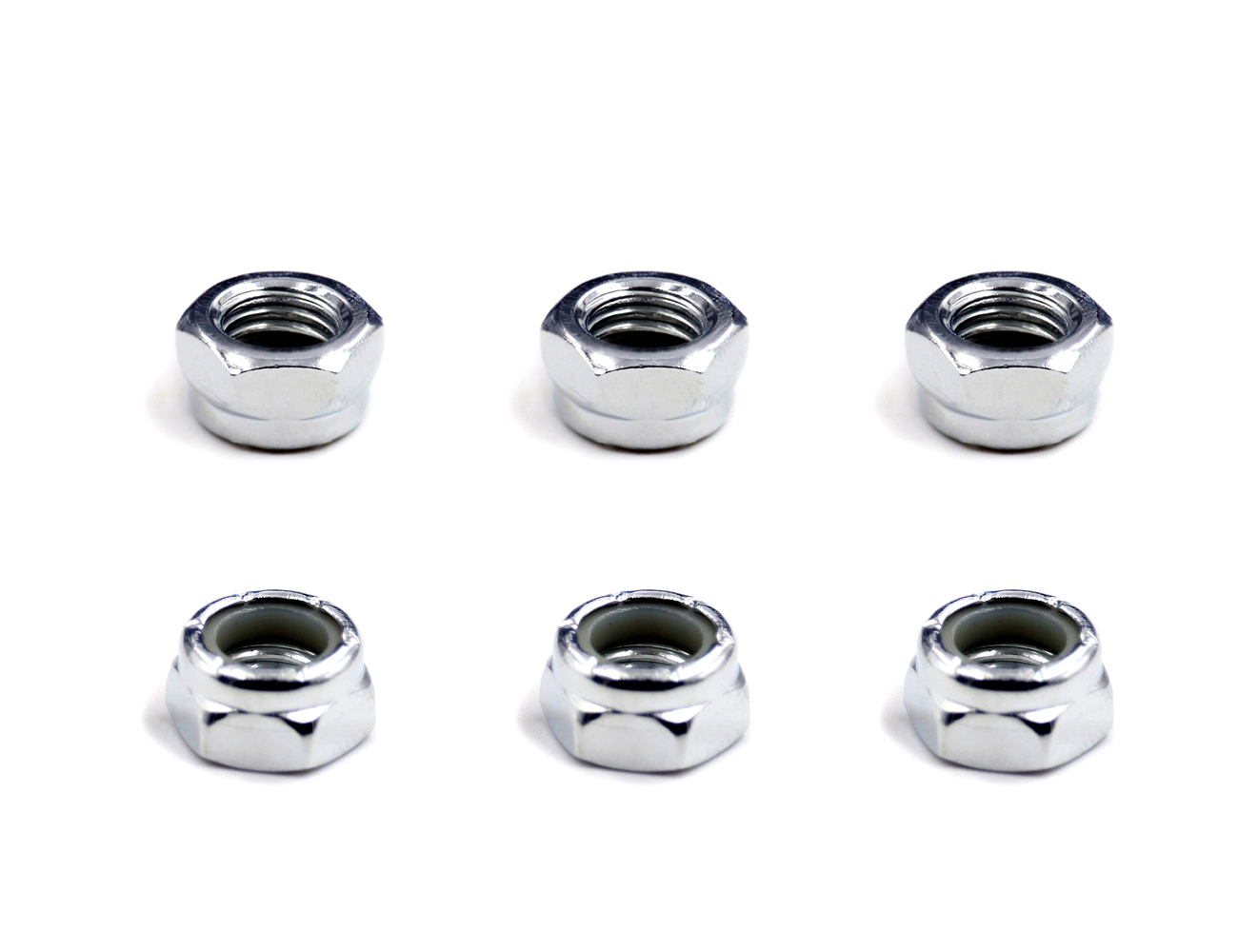 Skateboard Kingpin Nuts BESPEED Steel Hex Nylon Lock Nuts Eco-friendly White Zinc Plating