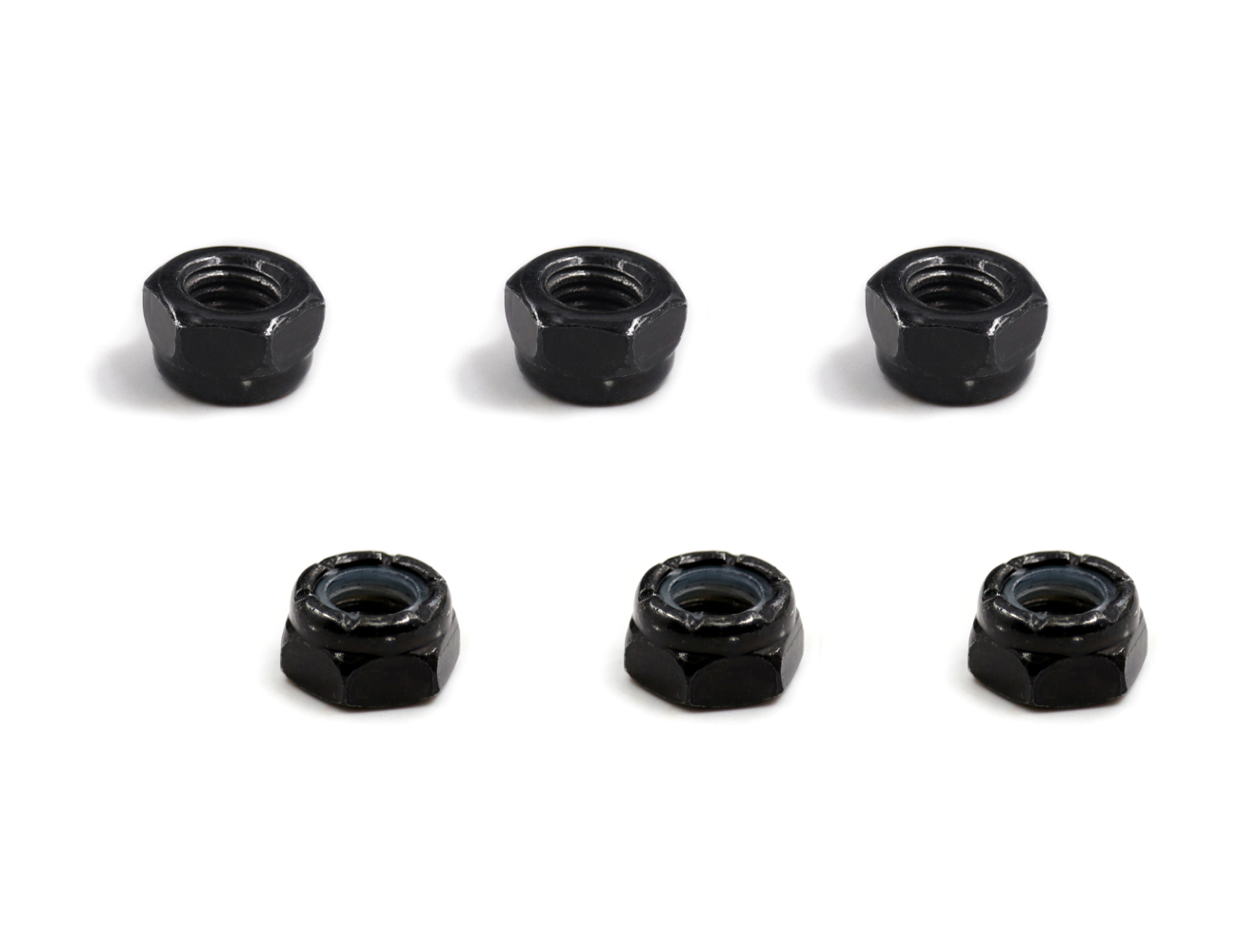 Skateboard Truck Axle Nuts BESPEED Steel black Hex Nylon Lock Nuts