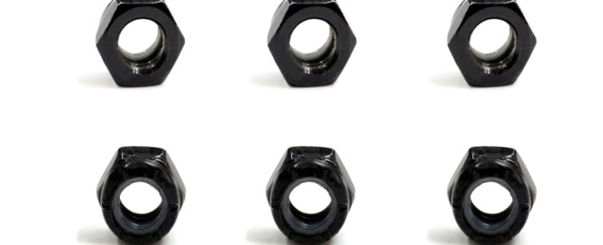 Skateboard Truck Axle Nuts BESPEED Steel black Hex Nylon Lock Nuts