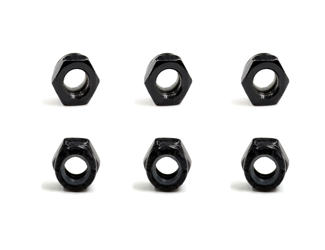 Skateboard Truck Axle Nuts BESPEED Steel black Hex Nylon Lock Nuts