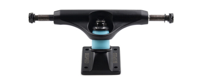 Front And Back Skateboard Trucks BESPEED Black Skateboard Trucks With Blue Bushings