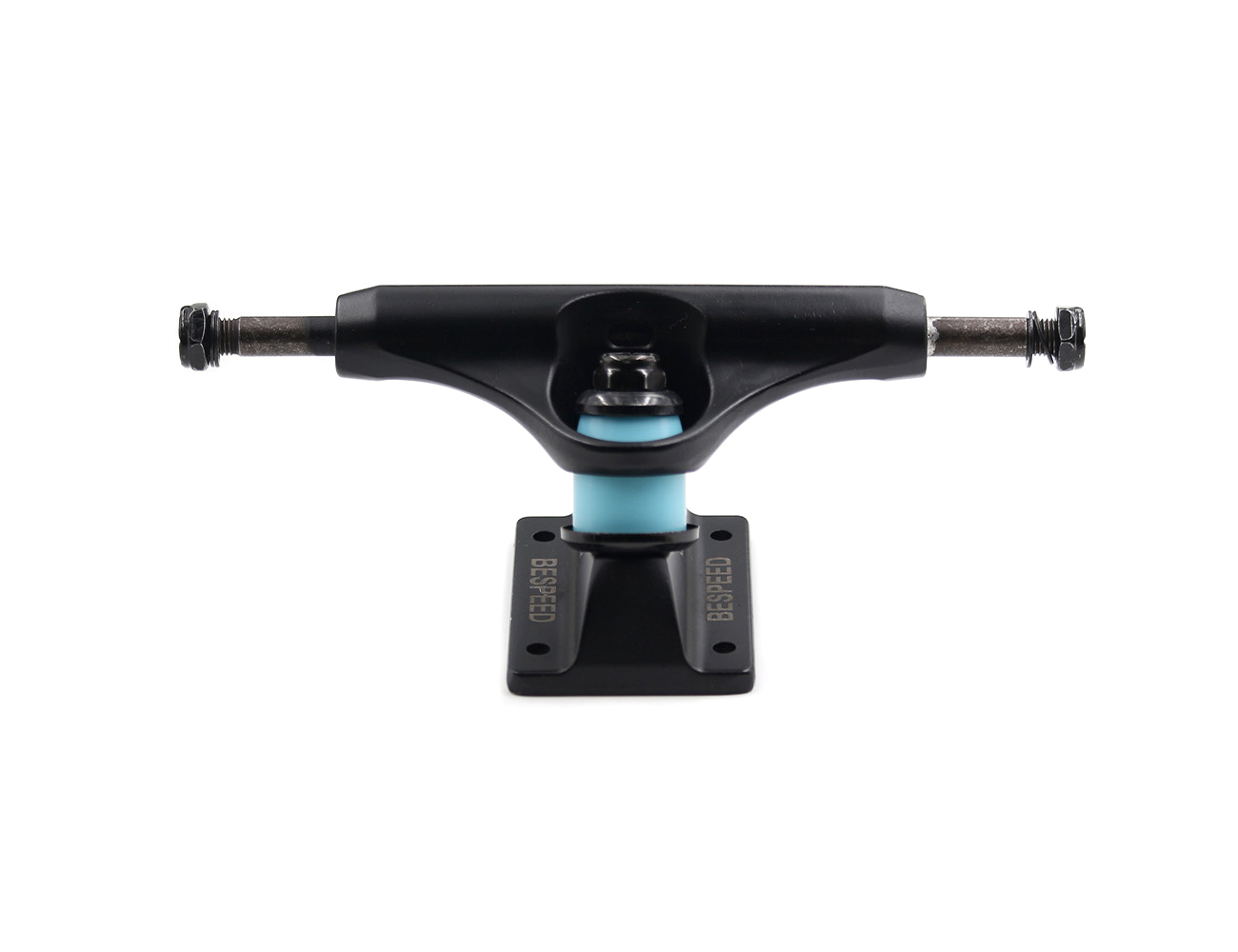 Front And Back Skateboard Trucks BESPEED Black Skateboard Trucks With Blue Bushings