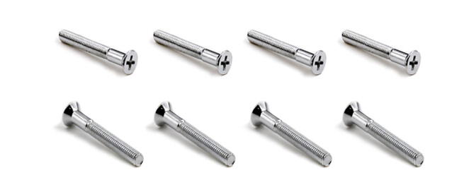 Cross Bolts Skateboard BESPEED Steel Flat Head Phillips Truck Bolts Eco-Friendly White Zinc Plating