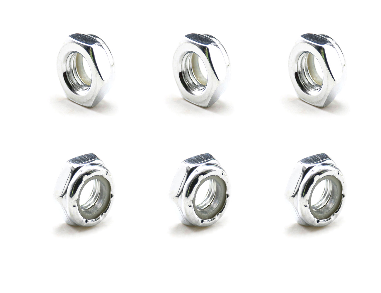 Skateboard Axle Nuts BESPEED Silver Steel Lock Nuts Eco-Friendly White Zinc Plating