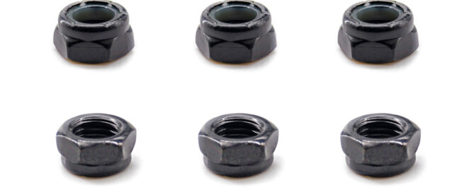 Kingpin Nuts For Skateboard Truck BESPEED Steel Black Nylon Lock Nuts Eco-Friendly Black Zinc Plating