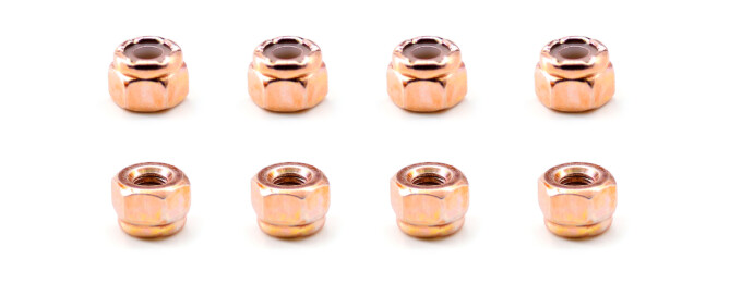 Skateboard Truck Nuts BESPEED Steel Rose Gold Hex Nylon Lock Nuts