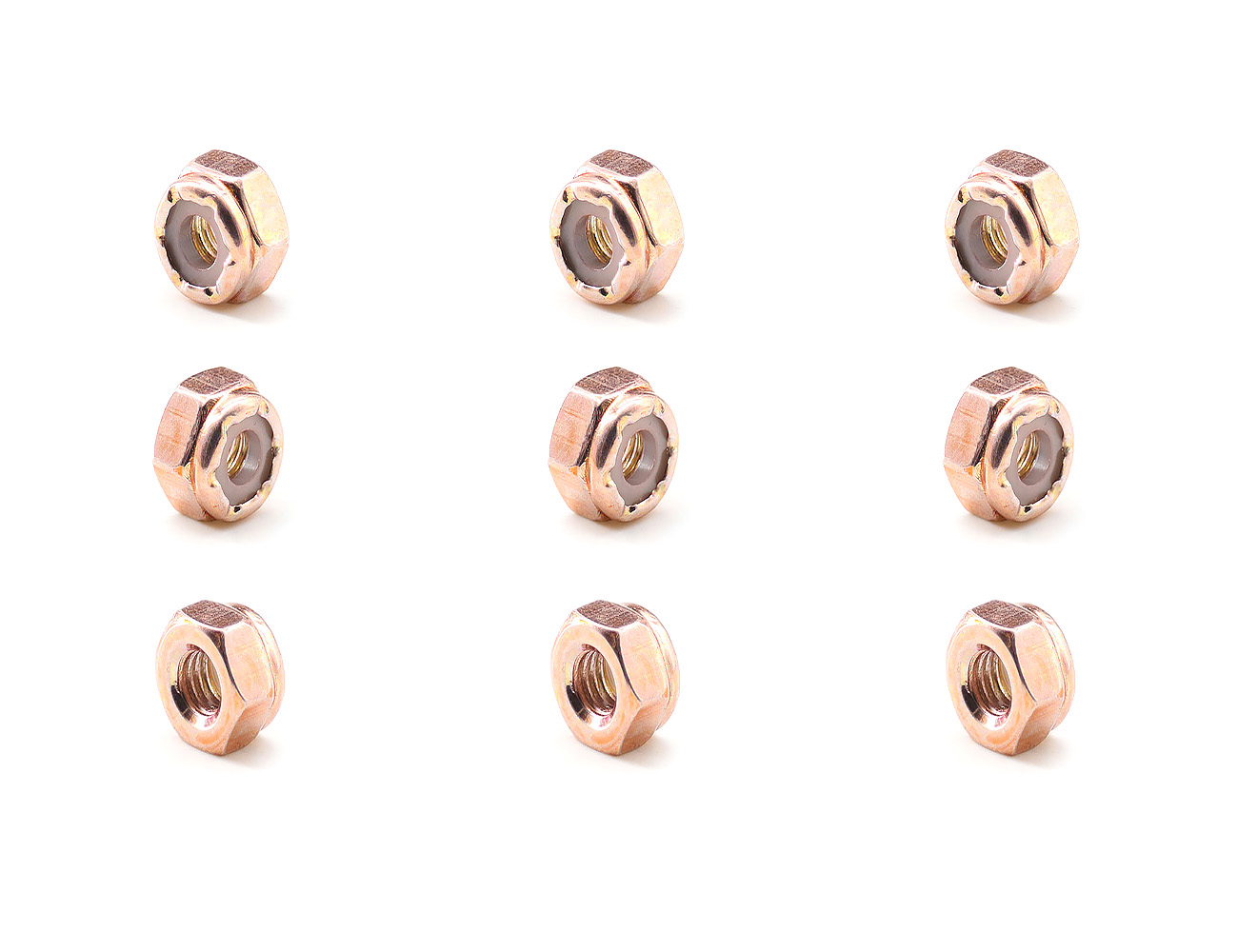 Skateboard Truck Nuts BESPEED Steel Rose Gold Hex Nylon Lock Nuts