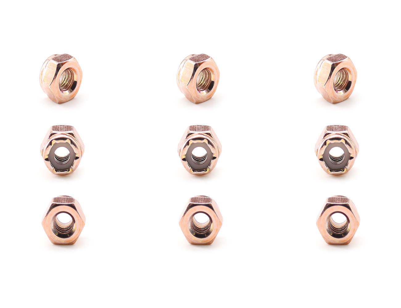 Skateboard Truck Nuts BESPEED Steel Rose Gold Hex Nylon Lock Nuts