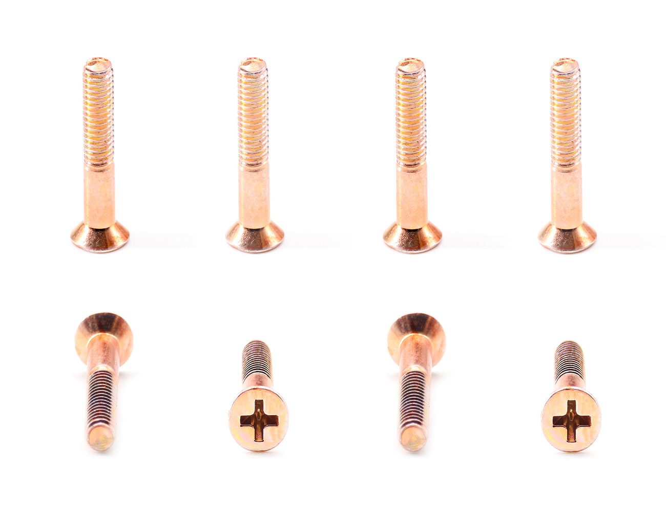 Bridge Bolts For Skateboards BESPEED Steel Rose Gold Phillips Countersunk Head Truck Bolts