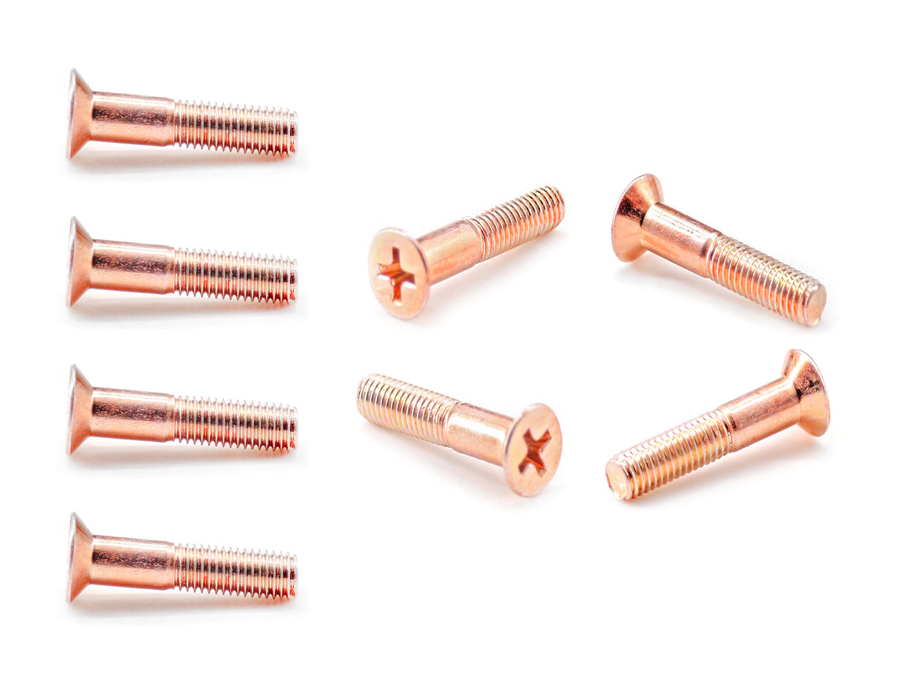 Bridge Bolts For Skateboards BESPEED Steel Rose Gold Phillips Countersunk Head Truck Bolts