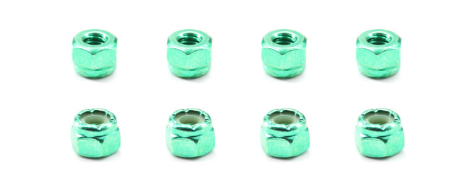 Skateboard Lock Nuts BESPEED Steel Green Hexagon Nuts For Skateboard Truck