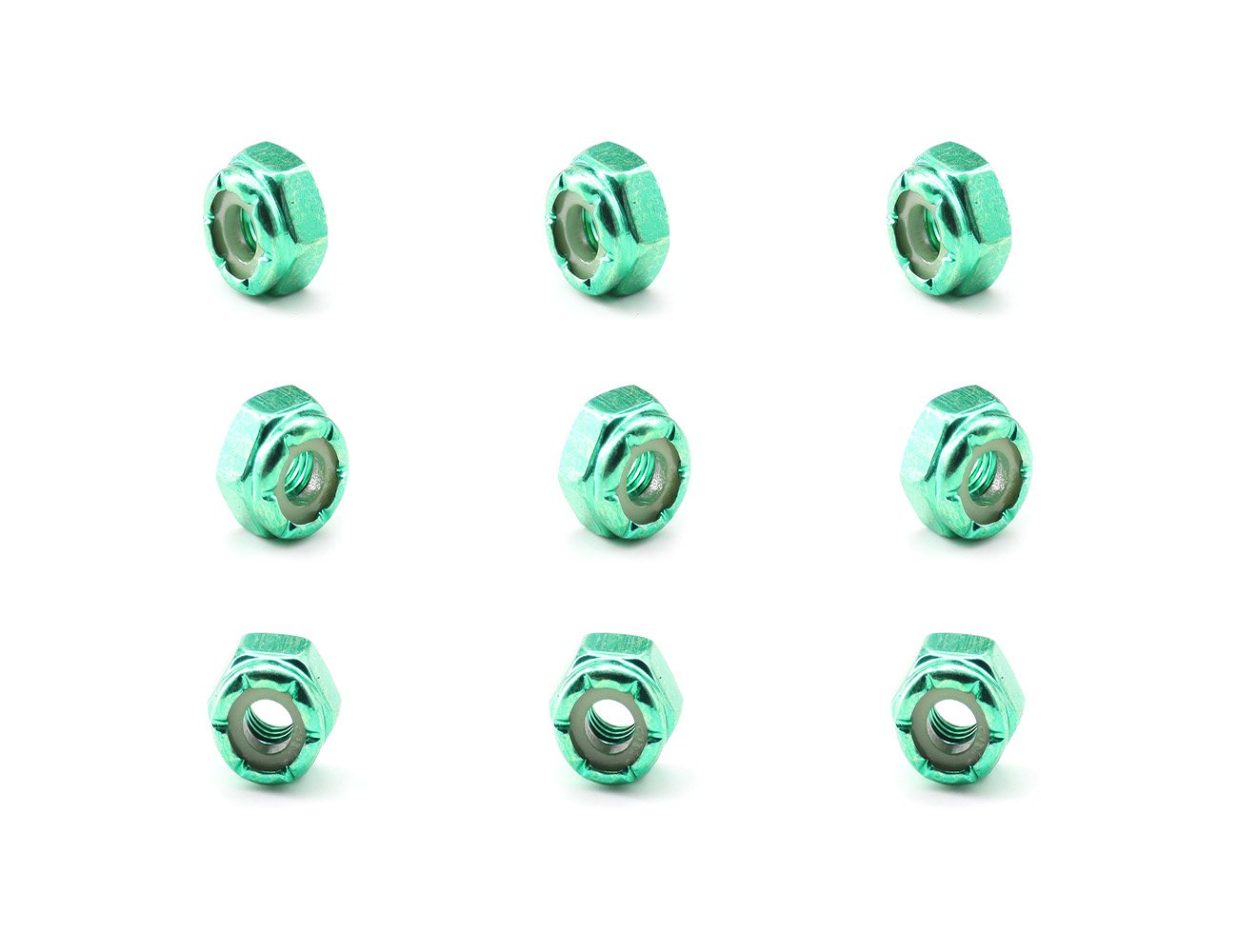 Skateboard Lock Nuts BESPEED Steel Green Hexagon Nuts For Skateboard Truck