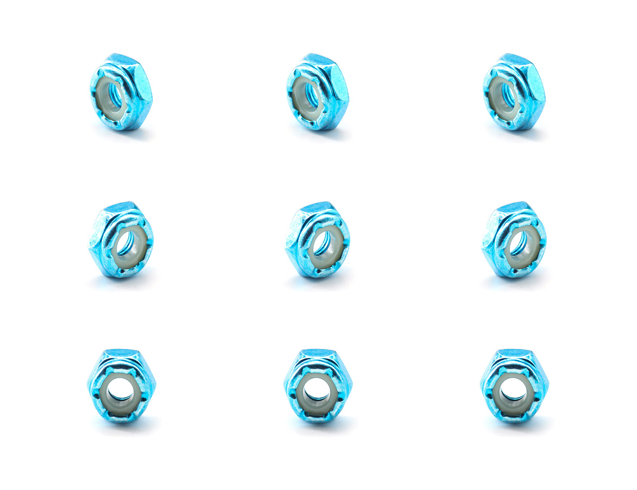 Skateboard Nuts BESPEED Steel Blue Hexagon Nylon Lock Nuts For Skateboard Truck