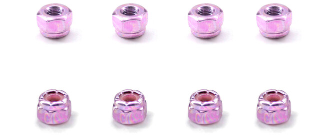 Longboard Truck Nuts BESPEED Steel Pink Hexagon Nylon Lock Nuts For Skateboard Truck