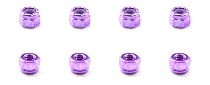 Longboard Lock Nuts BESPEED Steel Purple Hexagon Truck Nuts For Skateboard Truck