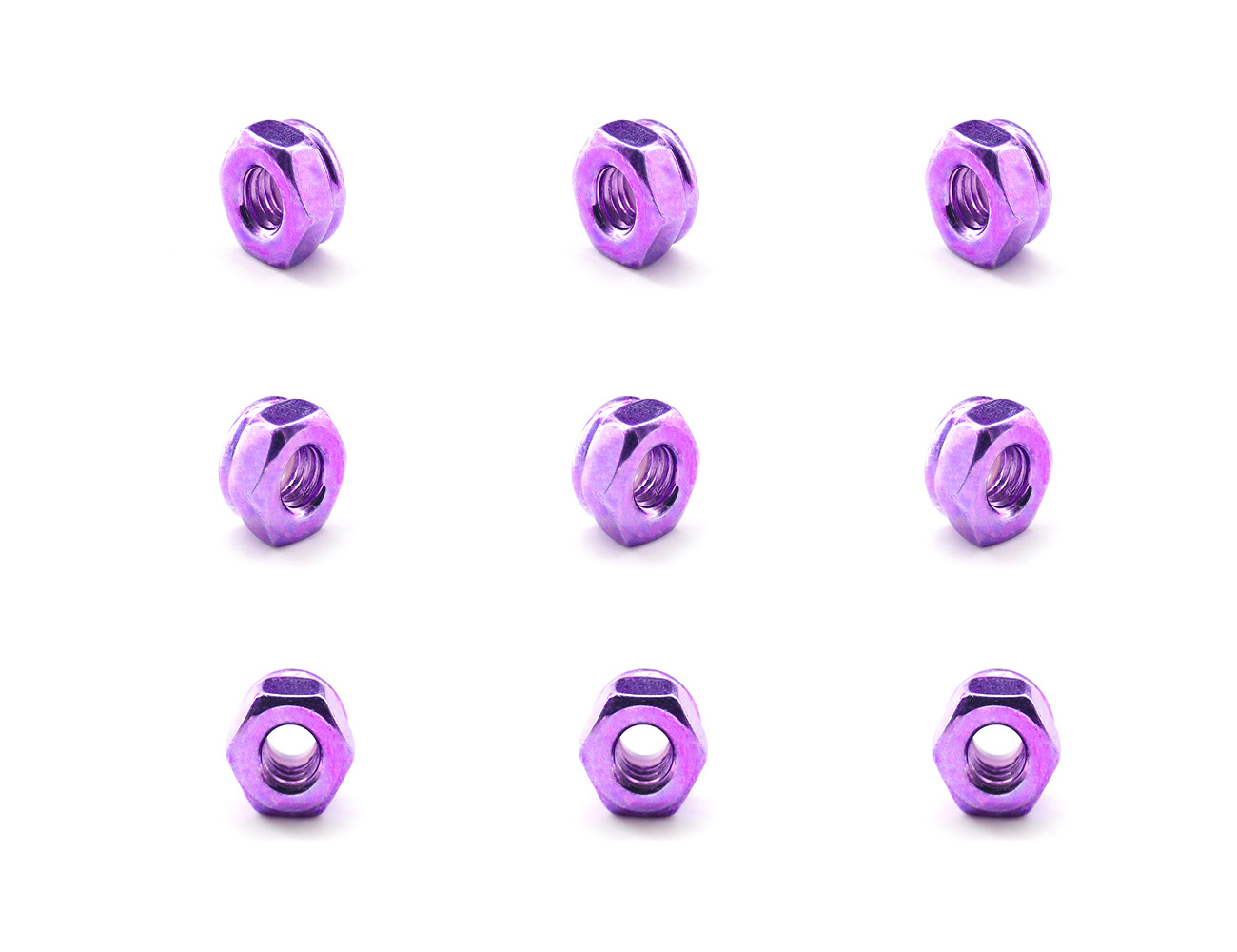 Longboard Lock Nuts BESPEED Steel Purple Hexagon Truck Nuts For Skateboard Truck