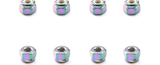 Skateboard Nuts For Bridge Bolts BESPEED Steel Colorful Hexagon Nylon Lock Nuts For Skateboard Truck