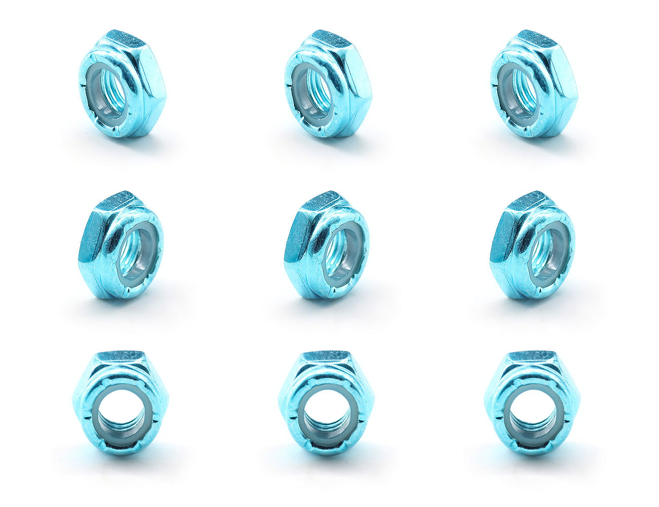 Longboard Axle Nuts BESPEED Steel Blue Hexagon Nylon Lock Nuts For Skateboard Truck