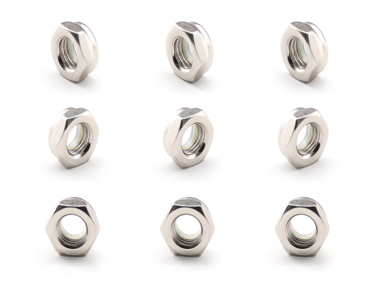 Nuts For Skateboard BESPEED Steel Silver Hexagon Nylon Lock Nuts With Nickel-Plated