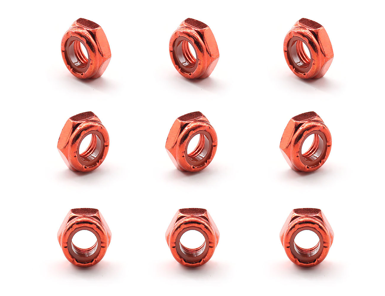 Axle Nuts For Skateboard Truck BESPEED Steel Red Hexagon Nylon Lock Nuts