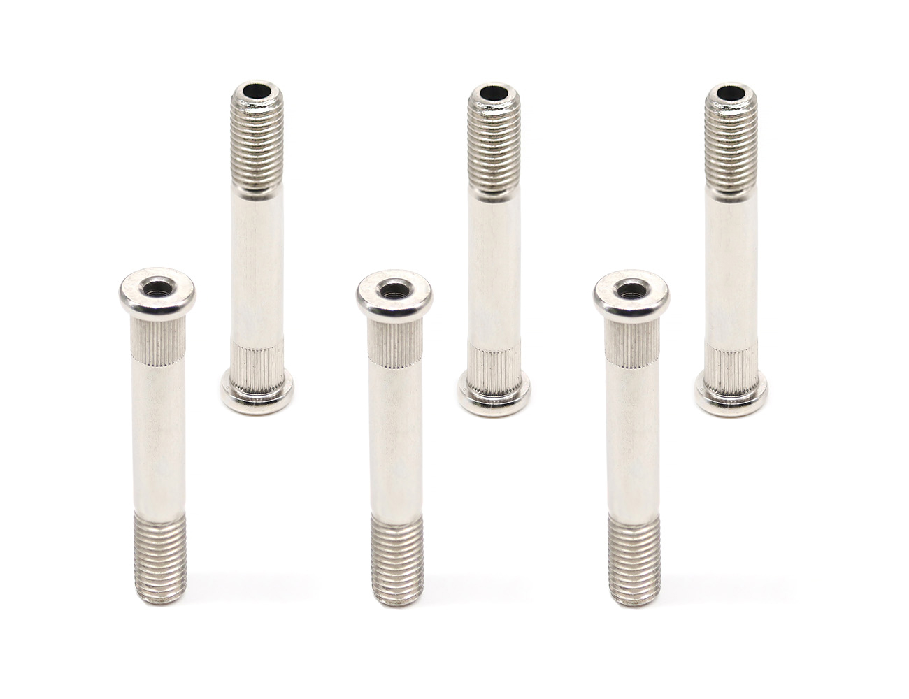 Kingpin Skateboard Hardware BESPEED Steel Silver Round Head hollow Knurl Kingpin Bolt Nickel Plating