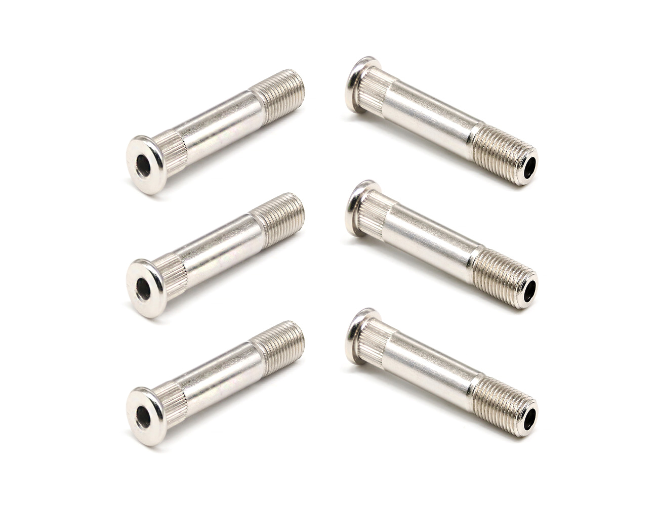 Kingpin Skateboard Hardware BESPEED Steel Silver Round Head hollow Knurl Kingpin Bolt Nickel Plating