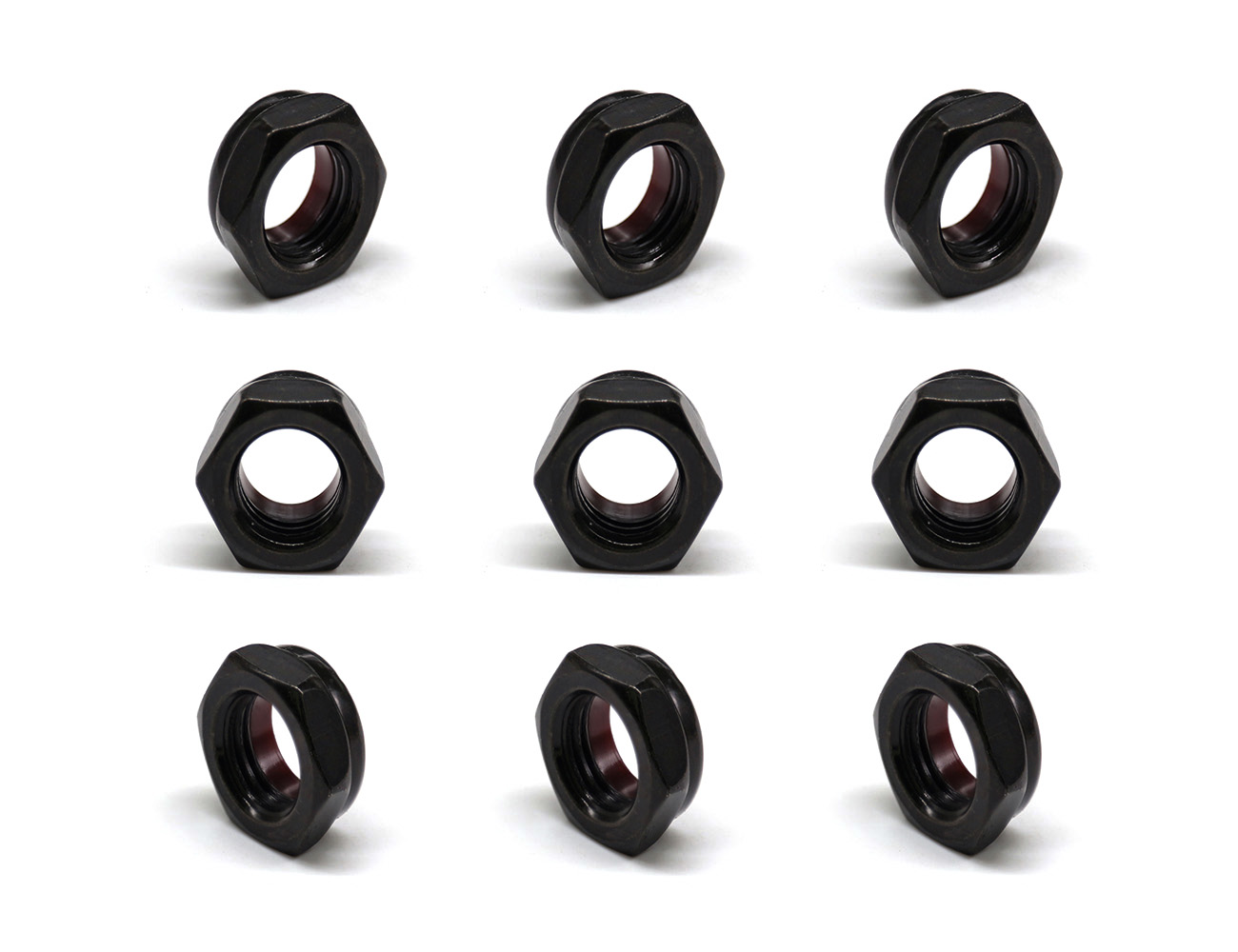 Skateboard Hardware Kingpin Nuts BESPEED Steel Black Hexagon Red Nylon Insert Lock Nuts Eco-Friendly Black Zinc Plating