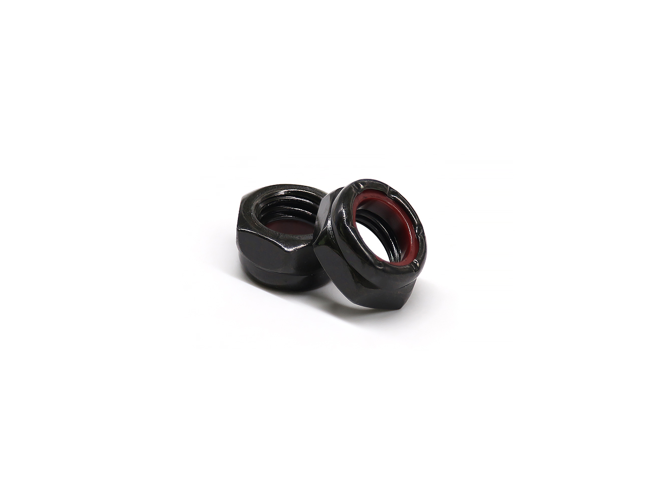 Skateboard Hardware Kingpin Nuts BESPEED Steel Black Hexagon Red Nylon Insert Lock Nuts Eco-Friendly Black Zinc Plating