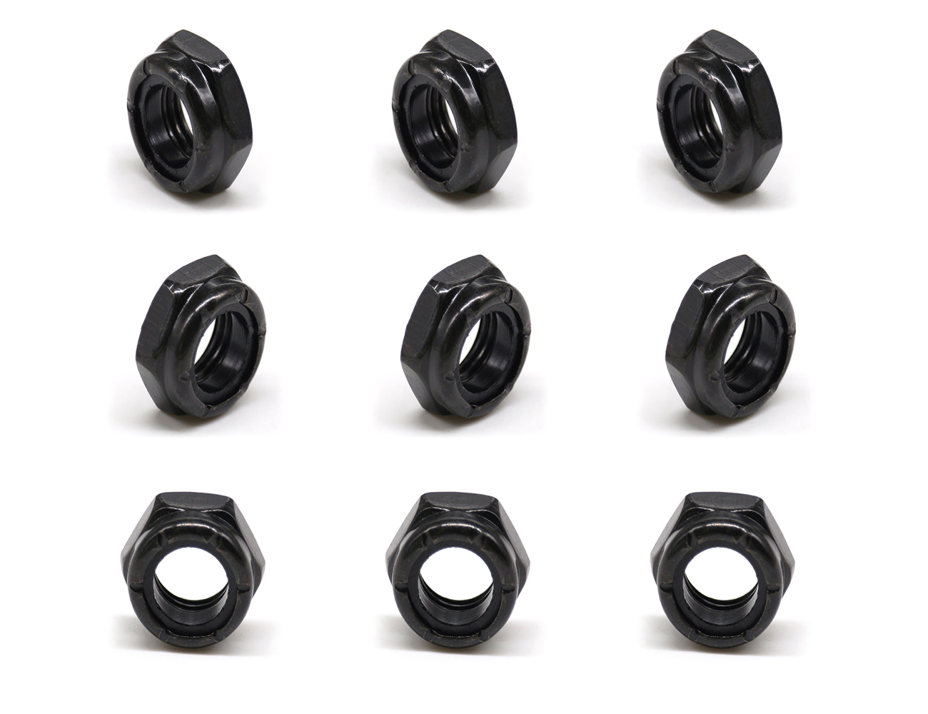 Skateboard Parts Kingpin Nuts BESPEED Steel Black Hexagon Black Nylon Insert Lock Nuts Eco-Friendly Black Zinc Plating