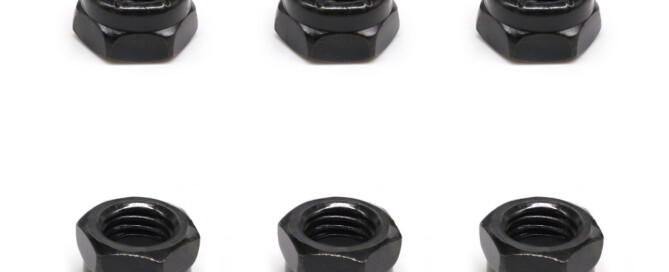 Skateboard Parts Kingpin Nuts BESPEED Steel Black Hexagon Black Nylon Insert Lock Nuts Eco-Friendly Black Zinc Plating