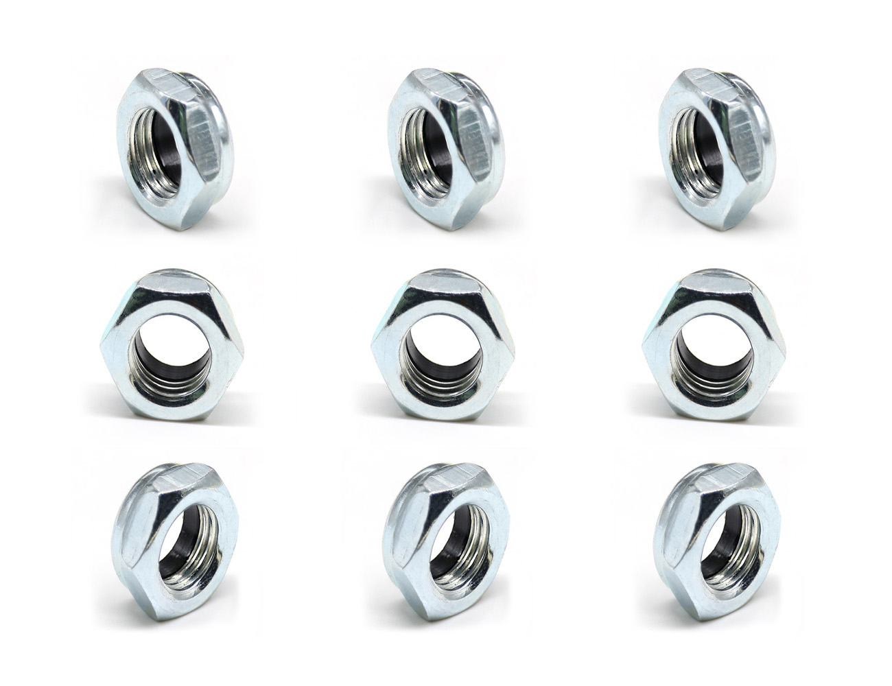 Kingpin Nuts Skateboard Hardware BESPEED Steel Blue Hexagon Black Nylon Insert Lock Nuts Eco-Friendly Blue Zinc Plating