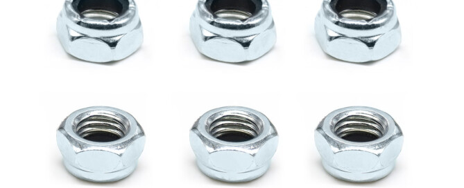 Kingpin Nuts Skateboard Hardware BESPEED Steel Blue Hexagon Black Nylon Insert Lock Nuts Eco-Friendly Blue Zinc Plating