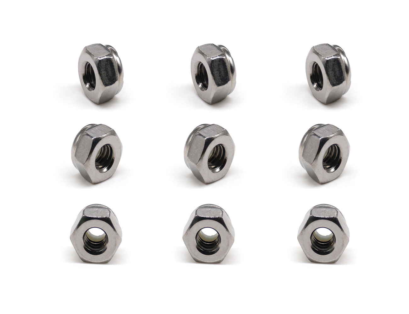 Skateboard Truck Parts Nuts BESPEED Steel Silver Hexagon Nylon Lock Nuts Chrome-Plated