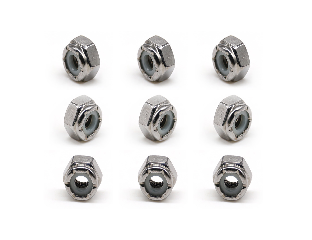 Skateboard Truck Parts Nuts BESPEED Steel Silver Hexagon Nylon Lock Nuts Chrome-Plated