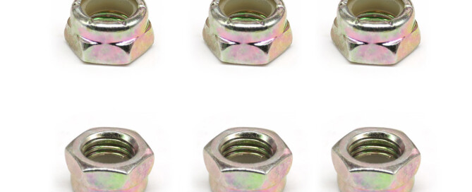 Kingpin Nuts Skateboard Parts BESPEED Steel Colorful Hexagon Nylon Lock Nuts Galvanized