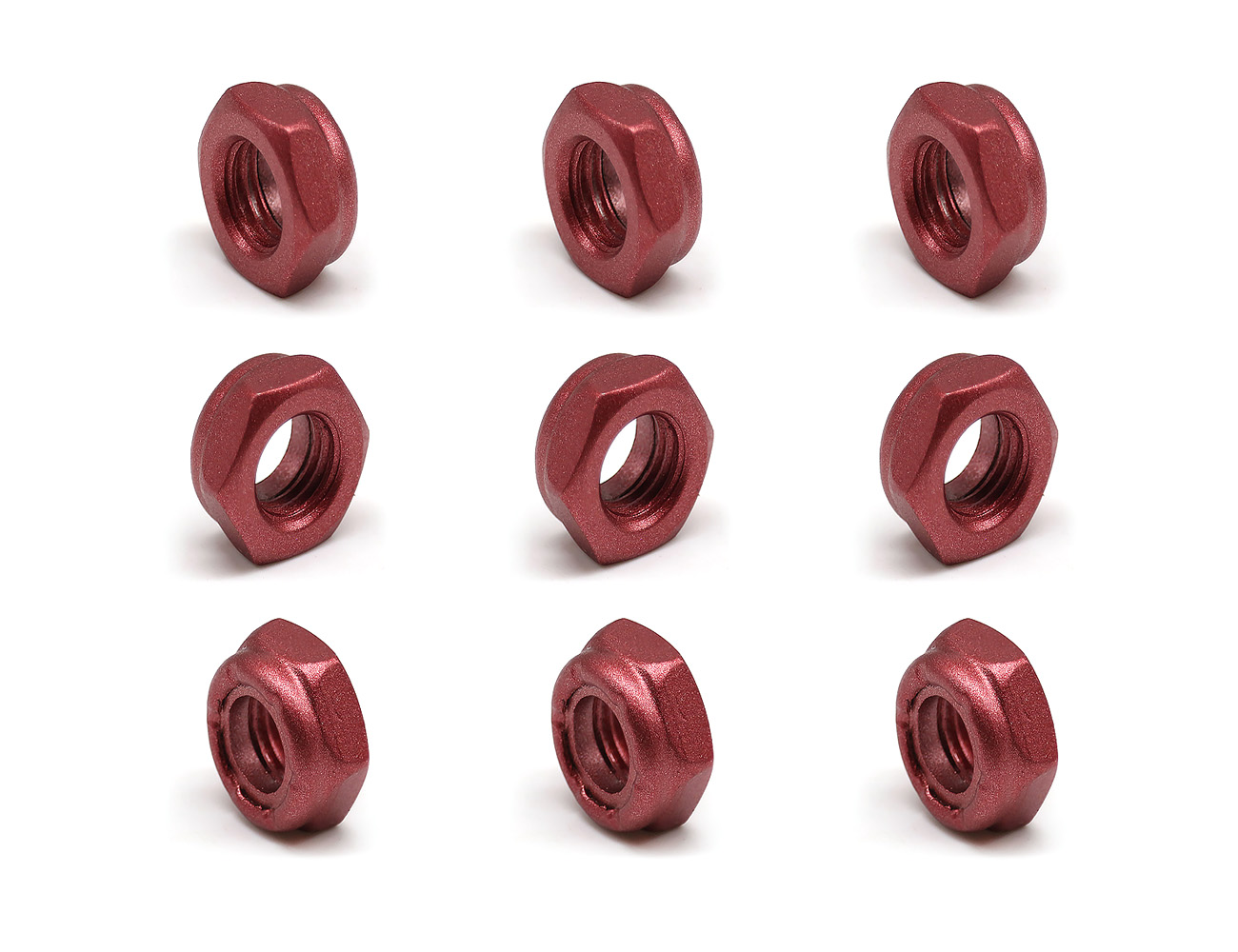 Skateboard Parts Axle Nuts BESPEED Steel Matte Red Hexagon Black Nylon Insert Lock Nuts