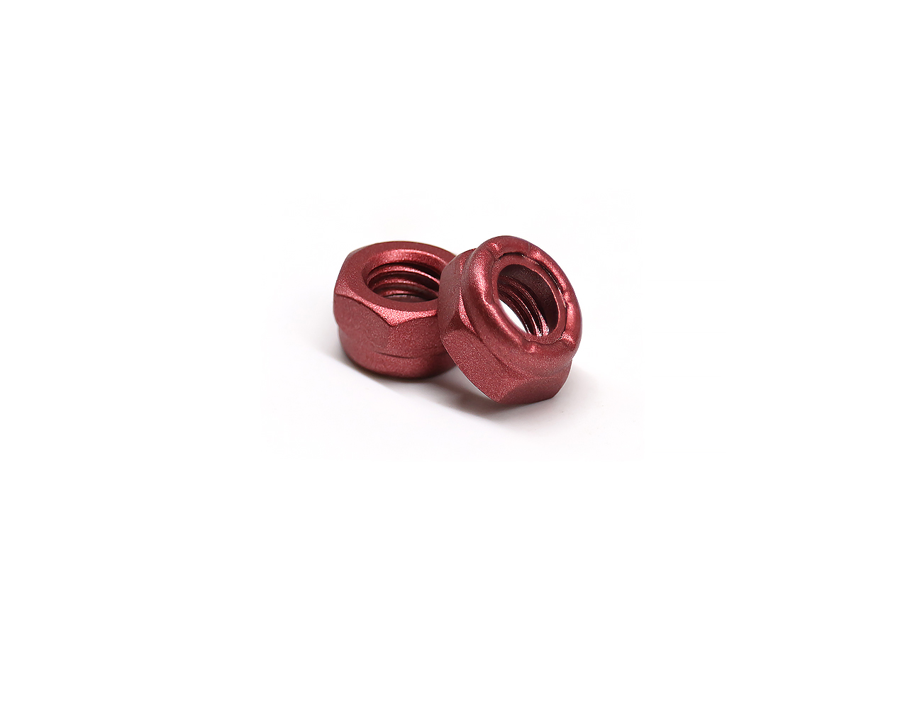 Skateboard Parts Axle Nuts BESPEED Steel Matte Red Hexagon Black Nylon Insert Lock Nuts