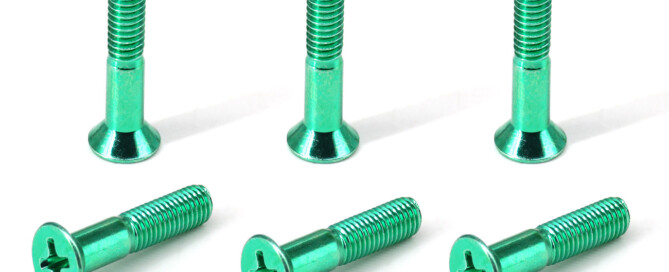 Skateboard Hardware Mounting Screws BESPEED Steel Green Phillips Countersunk Head Truck Bolts