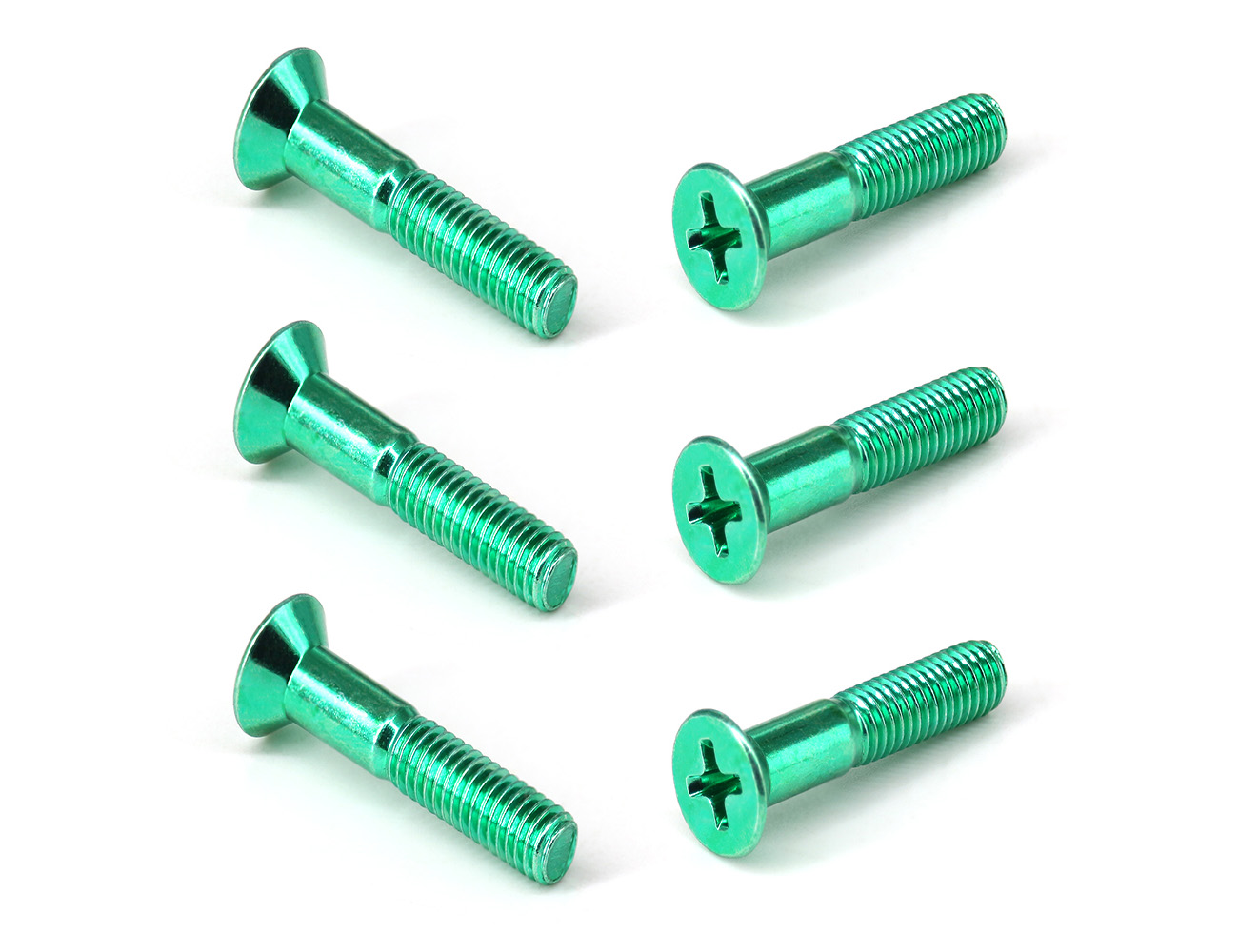 Skateboard Hardware Mounting Screws BESPEED Steel Green Phillips Countersunk Head Truck Bolts