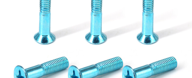 Skateboard Hardware Mounting Bolts BESPEED Steel Blue Phillips Countersunk Head Truck Screws