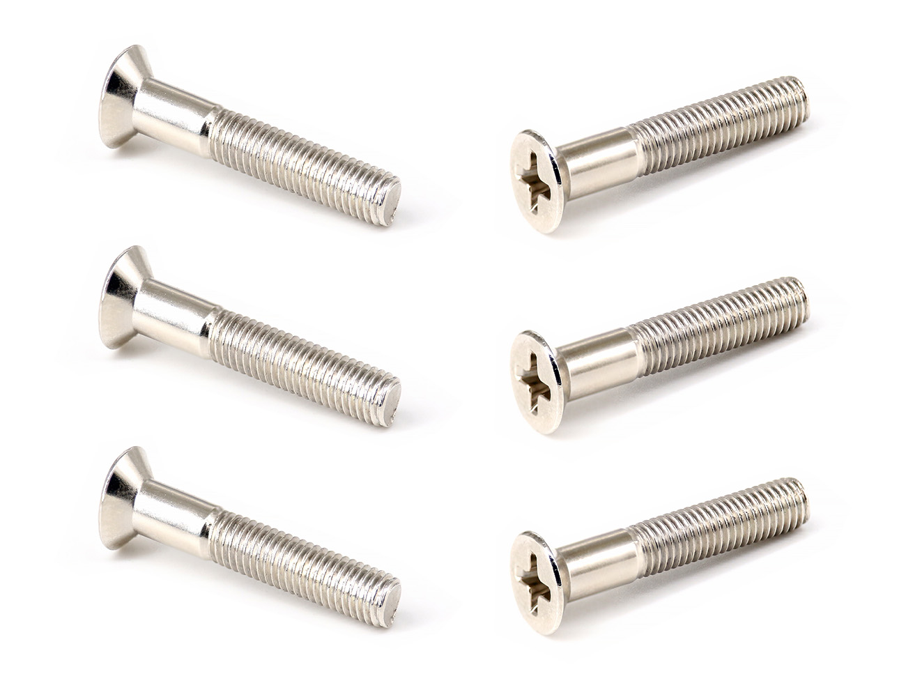 Skateboard Accessories Mounting Screws BESPEED Steel Silver Phillips Countersunk Head Truck Bolts Nickel-Plated