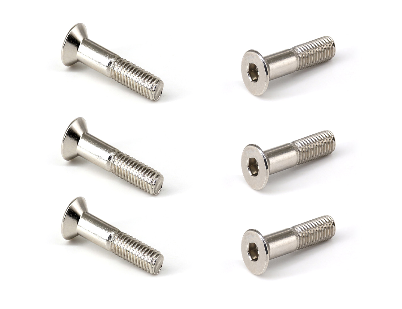 Skateboard Parts Truck Screws BESPEED Steel Silver Socket Countersunk Head Truck Bolts Nickel-Plated