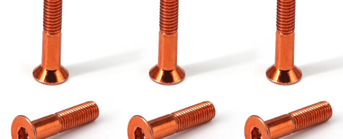 Skateboard Hardware Truck Screws BESPEED Steel Red Socket Countersunk Head Truck Bolts