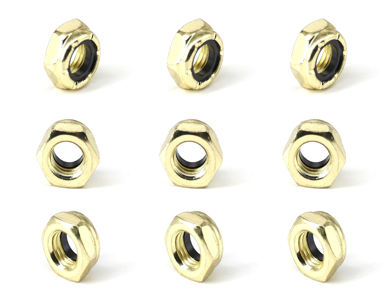 Axle Nut Skateboard BESPEED Steel Bronze Hexagon Black Nylon Insert Lock Nuts For Skateboard Axle