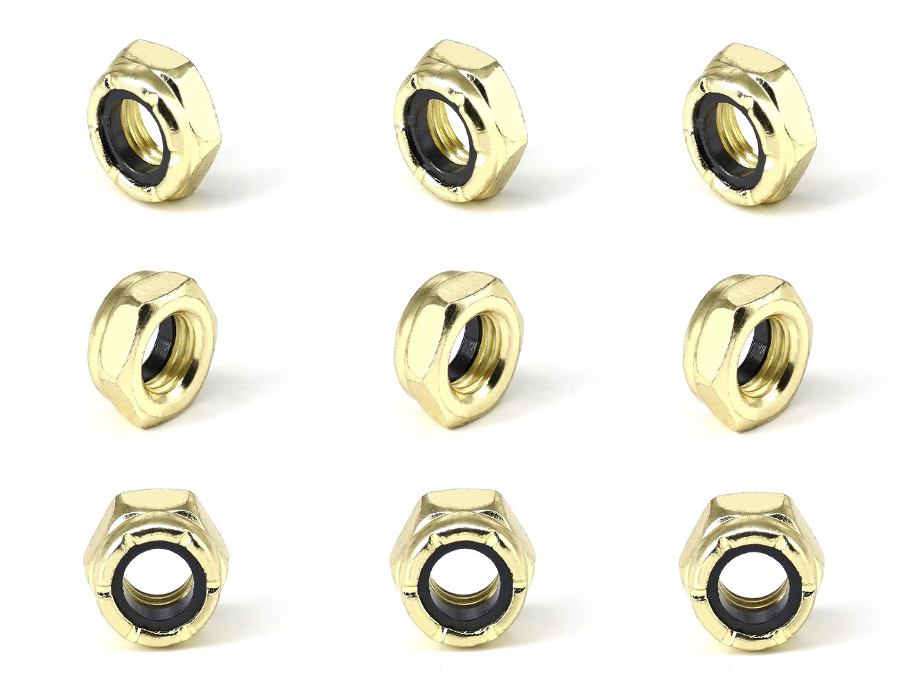 Axle Nut Skateboard BESPEED Steel Bronze Hexagon Black Nylon Insert Lock Nuts For Skateboard Axle