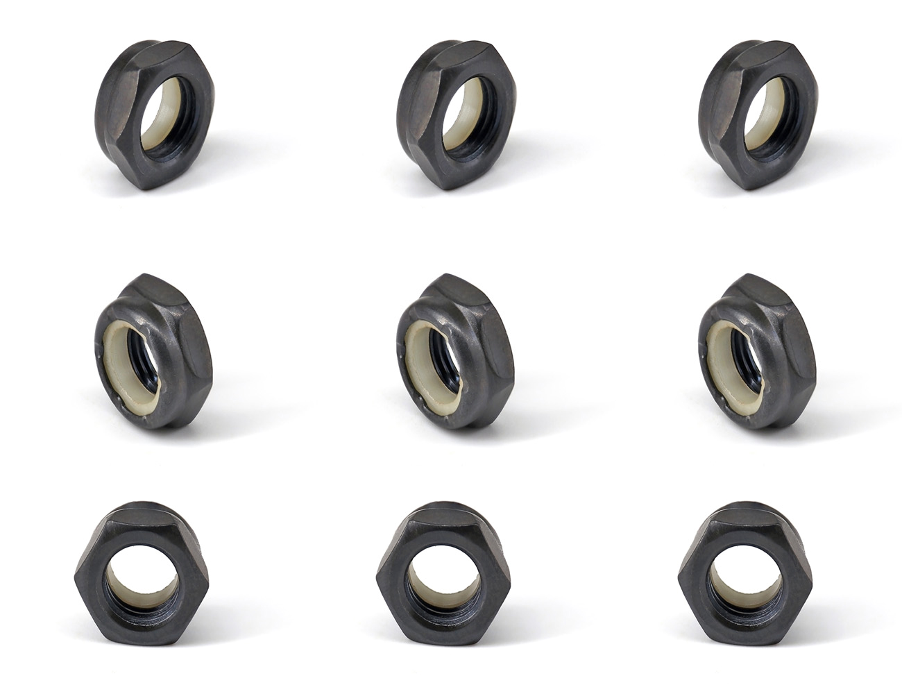 Skateboard Components Kingpin Nuts BESPEED Steel Black Hexagon Lock Nuts Black Oxide