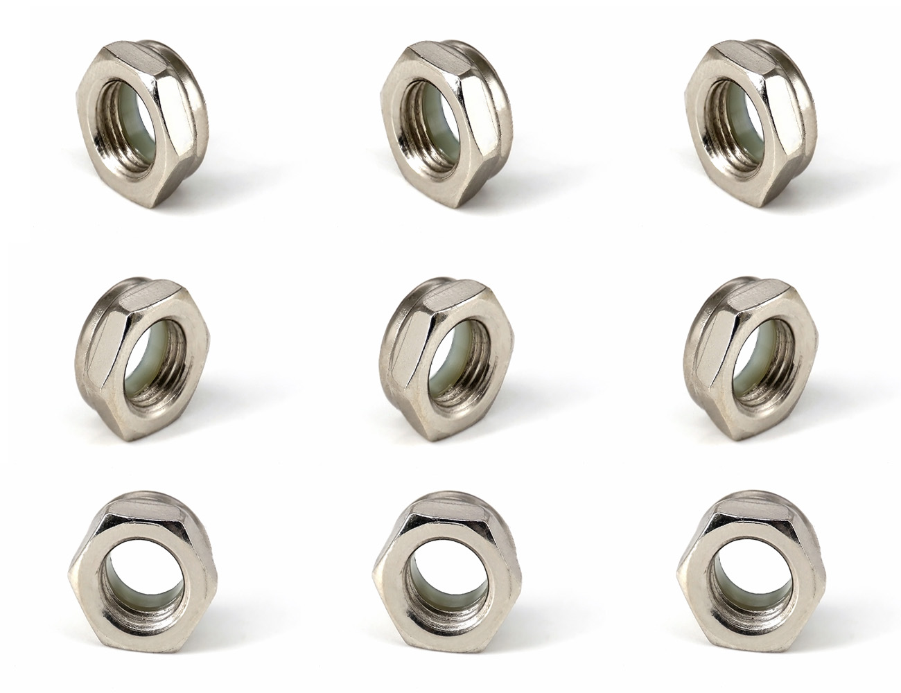 Kingpin Nuts For Skateboard BESPEED Steel Silver Hexagon Lock Nuts Nickel Plating