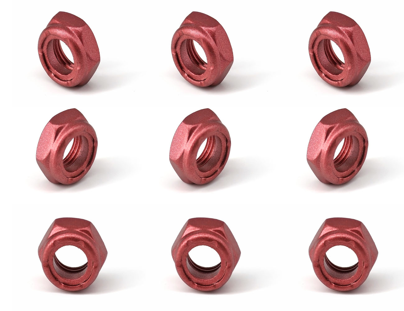 Nuts For Skateboard Truck Kingpin BESPEED Steel Red Hexagon Black Nylon Insert Lock Nuts