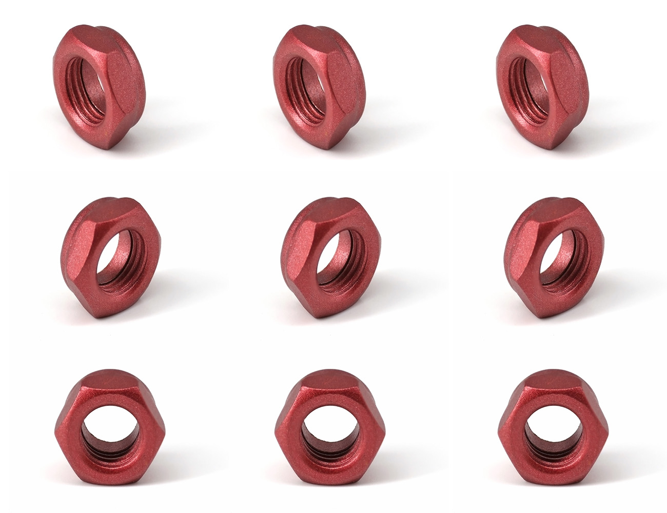 Nuts For Skateboard Truck Kingpin BESPEED Steel Red Hexagon Black Nylon Insert Lock Nuts